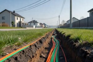 Read more about the article Jak wybór między podziemną a napowietrzną instalacją kabli wpływa na bezawaryjność sieci FTTH