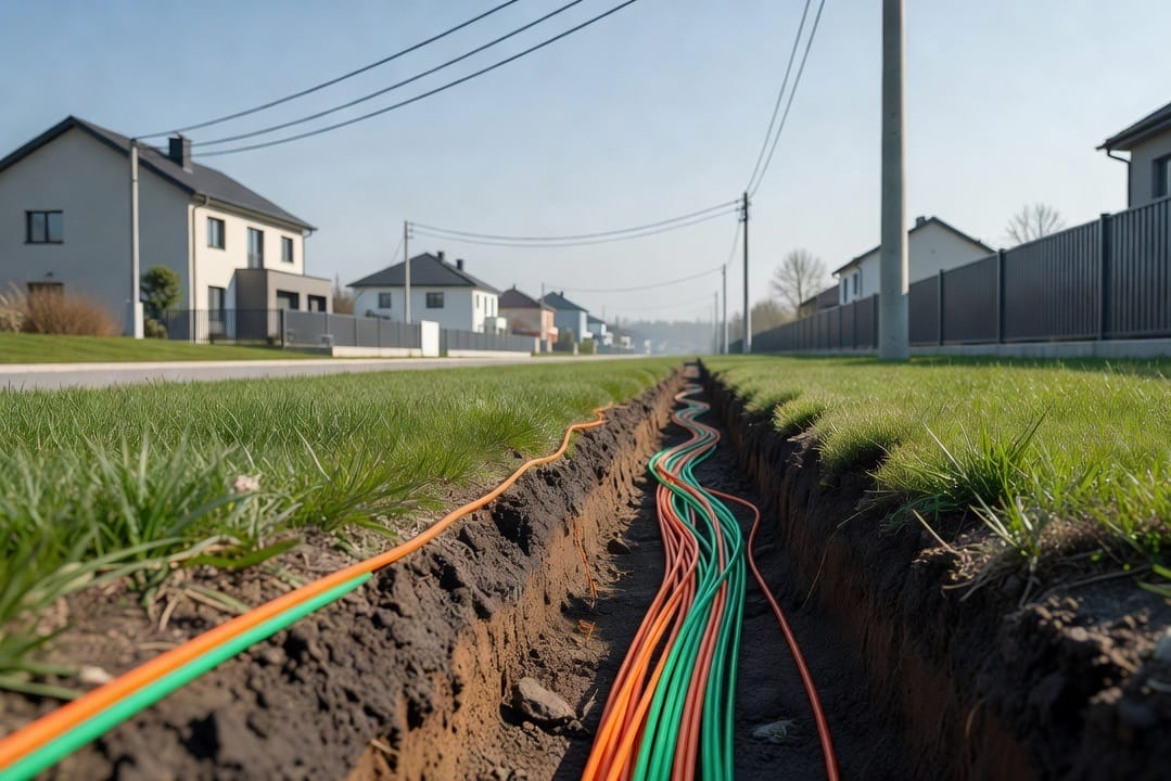 Read more about the article Jak wybór między podziemną a napowietrzną instalacją kabli wpływa na bezawaryjność sieci FTTH